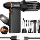 K&F Concept 2-in-1 Magnetic Compressed Air Duster, Electric Air Duster|300000RPM Vacuum Cleaner|3 Gear|Super Wind Power|Rechargeable Brushless Motor|for Computer, Keyboard, Car, Home,Outdoor Cleaning