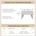 Laolitou Spring Table Cloth Rectangle Table, Embroidery Heavy Duty Cotton Linen Tablecloth, Farmhouse Rustic Waterproof Wrinkle Free Tablecloths with Tassels, Blue Fern, 5575 Inch