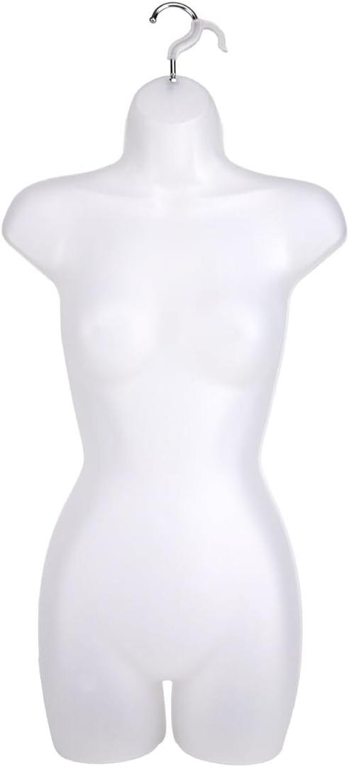 SSWBasics Female Mannequin Torso - Fits Women’s Sizes 5-10 - Molded, Shatterproof, 2 Pieces