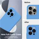 FireNova Designed for iPhone 15 Pro Case, Silicone Upgraded [Camera Protection] Phone Case, Soft Anti-Scratch Microfiber Lining Inside, 6.1 inch, Blue