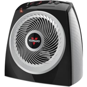 Vornado VH10 (2025) Space Heater for Indoor Use, Adjustable Thermostat, 2 Heat Settings, Advanced Safety Features, Integrated Carry Handle, Large Heater for Bedroom and Living Room, Quiet, Black