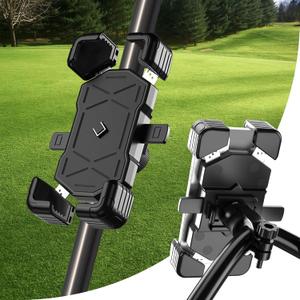 Golf Cart Phone Holder Mount Compatible with EZGO/Club Car/Yamaha, Compatible with iPhone/Samsung Galaxy/Google Pixel,Ultra Stable Holder/360 Rotatable/One-Handed Pick & Place (Black)