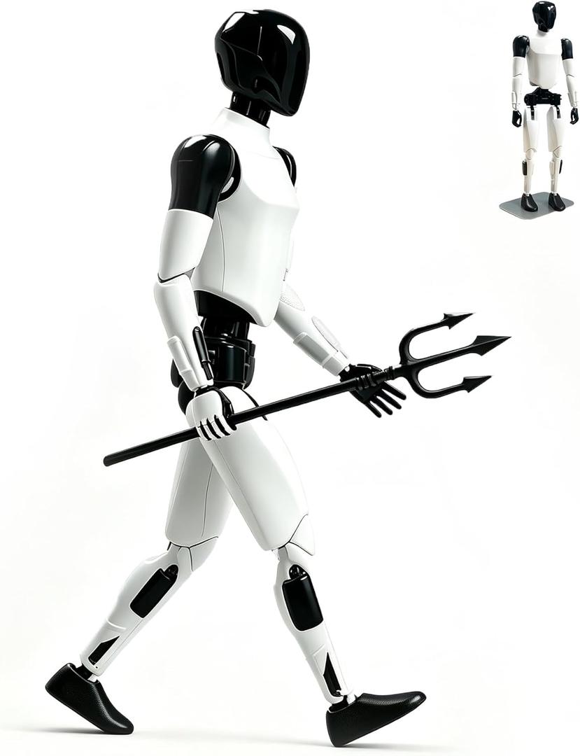 Articulated Humanoid Robot Action Figure Toy, Pre-Assembled T13, 16 Movable Joints, Popcorn Robot Model, Desktop & Car Decoration Ornament, Trendy Toy, Birthday Gift