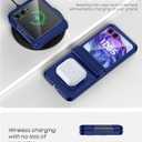 Vizvera for Motorola Razr+(Plus) 2025 Case with Hinge Cover,Built-in Screen Protector Shockproof All-Inclusive Smartphone Cover Wireless Charging for Motorola Razr+(Plus) 2025 (Blue)