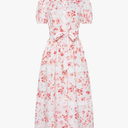 GRACE KARIN Women's 2025 Summer Floral Flowy Dresses Boho Tie Belt Short Puff Sleeve A Line Maxi Shirt Dress with Pocket XL