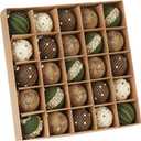 Sea Team 25-Pack Flocked Velvet Christmas Tree Ball Ornaments Set, Hanging Velour Baubles with Glitter, Shatterproof Plastic Decorations for Xmas Tree, Wreath, Garland, 60mm/2.36 Inches, Prairie Fall