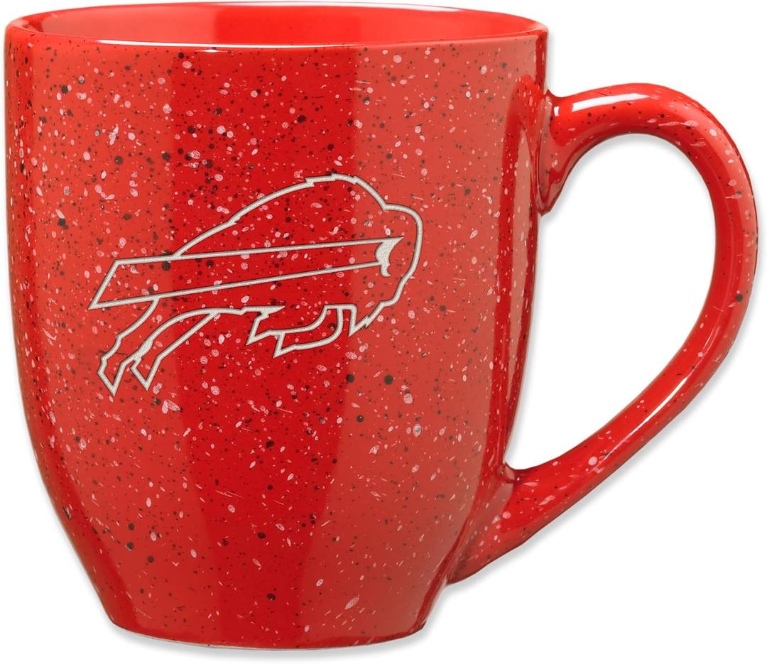 Rico Industries NFL Football 16 oz Team Color Laser Engraved Speckled Ceramic Coffee Mug