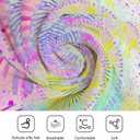 Floral Paisley Pattern Head Scarf Silk Feel Like Blue Vintage Flower Ethnic Folk Style Bandana Soft for Women Girls