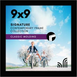 Americanflat 9x9 Picture Frame with Shatter-Resistant Glass - Signature Collection - Gallery Style Frames Made of Engineered Wood - Square Frame for Tabletop and Wall Display - Black