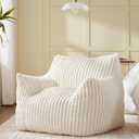 Achicsofar Giant Bean Bag Chairs for Adults Teens, Large Bean Bag Sofa Chairs with Filling Comfy Fuzzy BeanBag Chair with Armrests for Bedroom Living Room Reading, Medium
