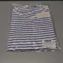 LilyCoco 3/4 Length Sleeve Womens Tops Boat Neck Striped Shirt Long Cotton Tshirts Blue Medium (M)