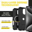 OtterBox iPhone 15 Pro Max - Commuter MagSafe Case - Slim & Tough - Pocket-Friendly - Dual Layer Drop Protection - Port Covers Non-Retail Packaging - Black