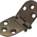 QCAA Solid Brass Table Folding Flip Top Hinge, 2-3/ 4" x 1-3/ 16", Antique Brass, 2 Pack
