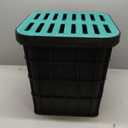 Catch Basin with Grate 15 x 15 x 15 Inch Square Large Catch Basin for Drainage with Debris Basket French Drain Without Reserved Hole for Yard, Downspout, Lawn, Municipal Pipeline (Green,black)