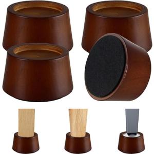 Furniture Raisers Bed Risers - 2 Inch Wooden Circle Heavy Duty Furniture Height Extenders Lifts for Sofa Couch Desk Chair Table Base Raising Space, Convenient Store and Cleaning, Pack of 4