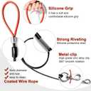 Heavy Duty Dog Leash, Chew Proof Metal Leash for Large Dogs (Up to 250lbs), WireRope Dog Leashes with Soft Silicone Grip (Black, 10 FT)