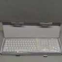 LeadsaiL White Wireless Keyboard and Mouse Combo, Full-Sized Ergonomic Computer Keyboard, 2.4GHz USB Cordless Keyboard Silent Mouse Set, 12 FN Shortcuts for Windows MacOS Laptop Computer