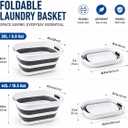 26L/40L Large Collapsible Mop Bucket with Handle for Cleaning, Silicone Portable Pet Bathtub for Puppy Small Dogs Cats, Foldable Laundry Basket Hamper Clothes Storage Bin Space Saving Design (26L)