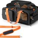 pidipiti 19x13x9 TSA Approved top Expandable pet Carrier for Small Dog Puppy cat up to 10 lbs Weight and 18'' Length, for Southwest Spirit Lufthansa Airlines,Air Canada and Amtrak Train (black)