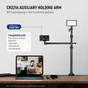 NEEWER Camera Desk Mount with Overhead C Amera Mounting Arm and 1/4" Ball Head, 17" - 41" Adjustable Tabletop Light Stand with C Clamp for DSLR Camera, Ring Light, Webcam, Photo Video Shooting
