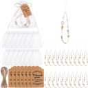 Sumind 12 Set Thank You Tag Phone Charms Beach Party Employee Appreciation Gift for Women Sister Gift Bulk, Wedding Organza Bag Shell Beaded Camera Wrist Strap Lanyard Favor for Guest Baby Shower