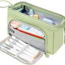 Large Capacity Pencil Case Big Pencil Pouch Special Aesthetic School Pen Bag For Girls Teen Nurse Adults Kids Soft Organizer With Zipper Cute Travel Pencil Pouches Estuche Para Lapices Green