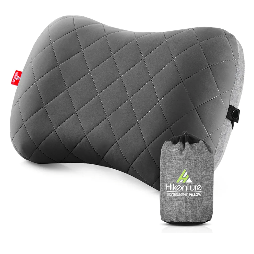 Hikenture Camping Pillow with Removable Cover - Ultralight Inflatable Pillow for Neck Lumbar Support - Upgrade Backpacking Pillow - Washable Travel Air Pillows for Camping, Hiking, Backpacking