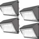 HYPERLITE 120W 4Packs LED Wall Pack Light with Dusk-to-Dawn Photocell, Ideal Outdoor Security Lighting Commercial and Industrial LED Wall Lights for Parking lot Garage Warehouse Factory ETL Listed
