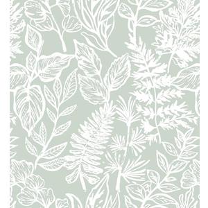 Safiyya Leaf Peel and Stick Wallpaper Sage Green and White Contact Paper Peel and Stick 17.3"x 78.7" Wall Paper Modern Farmhouse Self Adhesive Removable Wallpaper for Bedroom Bathroom Vinyl Roll