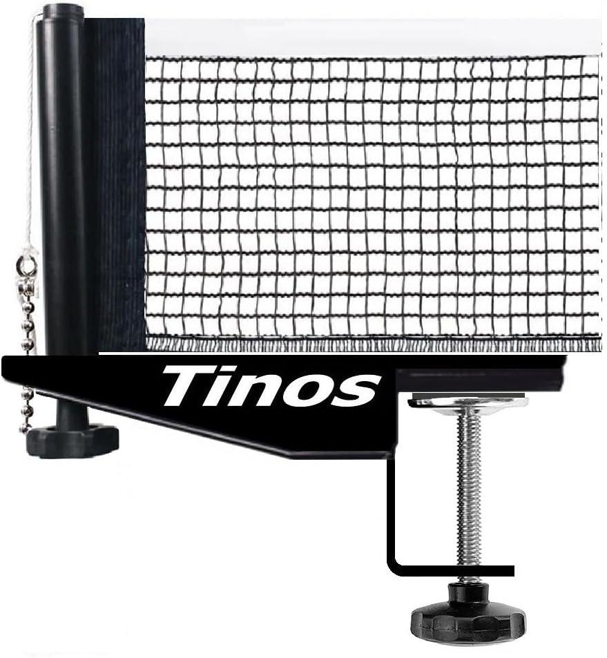Tinos Professional Table Tennis Net fits 1.8" Maximum Table Thickness | Screw Clamp Ping Pong net & Post Set | Height and Tension adjustments