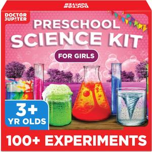 Doctor Jupiter Preschool Science Kit for Kids Ages 3-5 | Toddler Learning Activities, Birthday Gift Ideas for 3-4-5 Year Old Girls | Learning & Educational Toy STEM Kit with 100+ Experiments, 9.8 x 11.6 x 1.8 inches