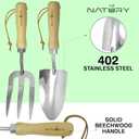 Garden Tools Set Premium Stainless Steel Gardening Hand Tools with Solid Beechwood Handle Gardening Kit with Rake, Shovel, Gloves, Shears, Tool Organizer Garden Gifts for Women and Men