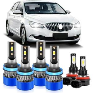 High Low Beam Fog Lights Fit For Buick Verano 2012 2013 2014 2015 2016 2017 Light Bulbs Combo, 6000K White Lights Bulbs, Plug and Play, 30000LM 800% Brightness, 6-Pack