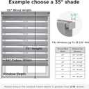 Joydeco No Drill Zebra Blinds for Windows, Cordless Day & Night Dual Sheer Roller Shades, Easy Installation, Free-Stop Lift System, Light Filtering Privacy Blinds for Home(Grey,35" W x 75" H)