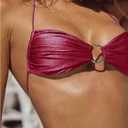 SOLY HUX Bathing Suit for Women Halter Ring Linked Tie Side Bikini Sets Two Piece Swimsuit Small