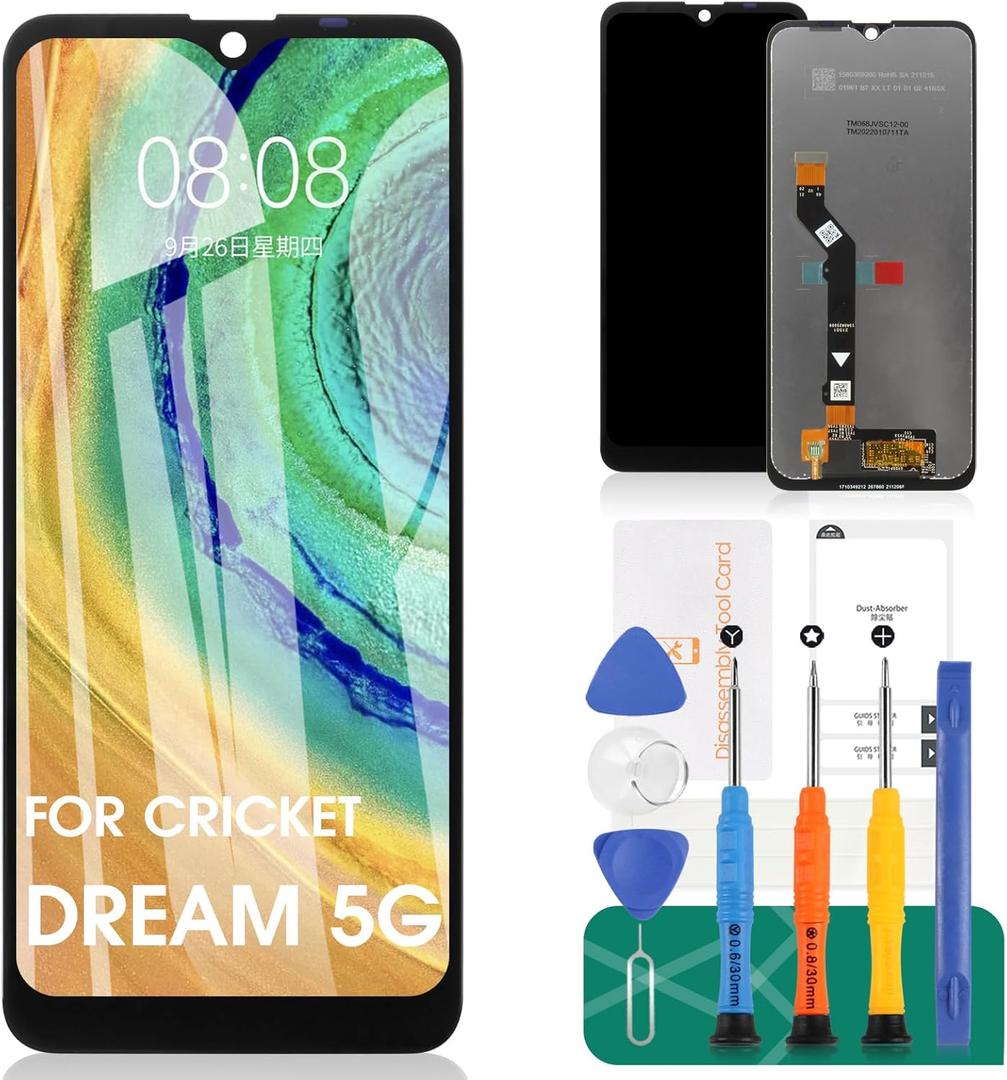 for Cricket Dream 5G Screen Replacement for Cricket Dream 5G LCD EC211001 for Cricket Dream Replacement Screen LCD Display Digitizer Assembly Kits