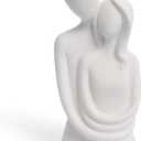 Hugging Couple Statue Home Decor, Modern Romantic Love Ceramic Sculpture Figurine Gifts for Anniversary Valentine's Day for Office Living Room Bedroom Desktop Decor (White)