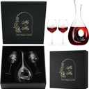 AW BRIDAL Mr and Mrs Wine Glasses for Wedding Bridal Shower Engagement Gifts, Wedding Glasses with Wine Decanter for Couples Newlyweds, Anniversary Bachelorette Party Bride Gifts