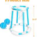 Sloosh Pool Basketball Hoop Set, Floating Basketball Pool Game, Swimming Floats Toys with Balls Pump, Summer Outdoor Water Play Toy for Kids and Adults (Blue)