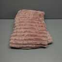 NEWCOSPLAY Super Soft Throw Blanket Pink Premium Silky Flannel Fleece 3D Ribbed Jacquard Lightweight Bed Blanket All Season Use (Pink Ribbed, Throw(50"x60"))