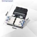 USB 3.0 Front Panel Header Splitter USB3.0 19/20Pin to Double USB A Motherboard Header Adapter 1 Female to 2 Female Front Connector Converter
