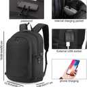 Tzowla Travel Laptop Backpack Water Resistant Anti-Theft Bag with Giant Tumbler Holder Pocket and Lock 15.6 Inch Computer Business Backpacks for Women Men Work College,Casual Daypack(Black)