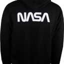 Popfunk Classic NASA Circle Logo Men's Hoodie with Front and Back Print (Black, XL)