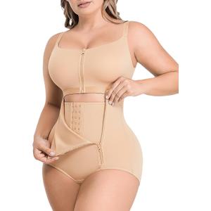 SHAPELLX Shapewear Bodysuit for Women Tummy Control Body Suit Beige Compression Waist Shaper(Beige, X-Large)