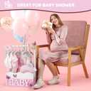 GiftAmaz Pink Wooden Baby Shower Crate Closet, Baby Storage Crate with Handle, Baby Shower Gifts Basket, Baby Welcome Box for Newborn Girls, Pregnancy Gifts for New Parents