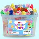 80Pcs Party Favors for Kids 4-8, Kawaii Squishies Mochi Squishy Toy Bulk Fidget Sensory Toys Birthday Gifts for Boys Girls, Easter Basket Stuffers Egg Fillers Treasure Box Classroom Prizes Goodie Bag