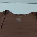 REORIA Womens Sexy Square Neck Double Lined Shirt Stretchy Basic Short Sleeve Going Out Thong Bodysuit Tops (Coffee) XL