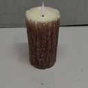 NICEME LED Pine Bark Flameless Candles Set of 3 Real Wax Battery Operated Candles Flickering Teardrop Wick Electric Decorative Pillar Bark Candles with Remote Timer, D3 x H4 5" 6"