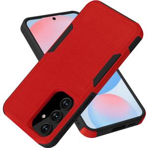 for Samsung Galaxy S24 FE Case Dual Layer Protective S24 FE Phone Case Heavy Duty Protection [Anti-Scratch] [Anti-Fingerprint] Non-Slip Shockproof Case for Samsung Galaxy S24 FE, Red