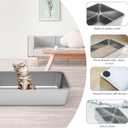 WENBOKMIN Stainless Steel Cat Litter Box - Litter Box for Cats - Easy to Clean, Never Absorbs Odor, Stains, or Rusts - Silver (17.7" L x 13.5" W x 4" H)